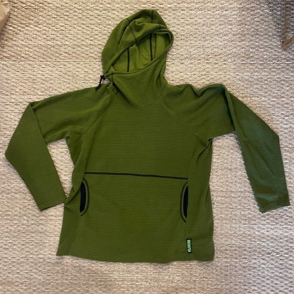 Green Melanzana micro grid hoodie - Picture 1 of 4